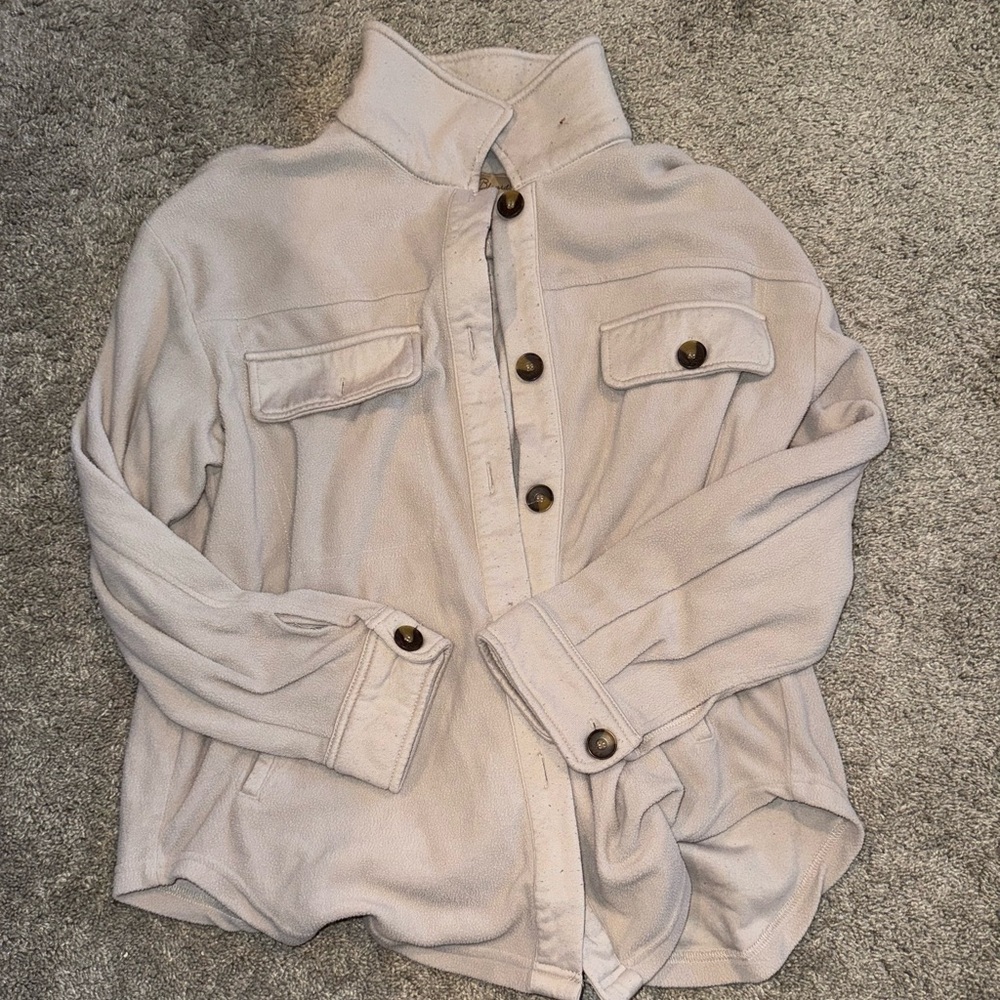Simply Blessed Beige/Light Brown Button-Up Jacket